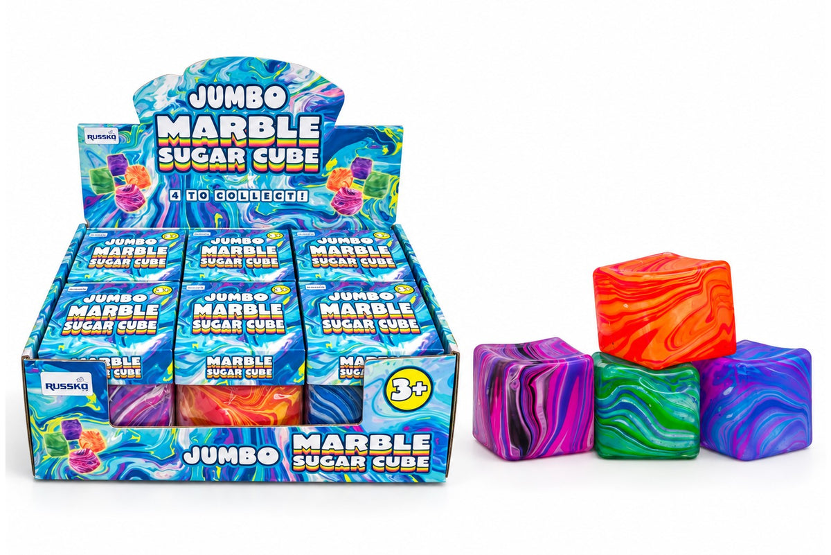 Jumbo Sugar Squishy Marble Cube Quantities of 6 Wholesale