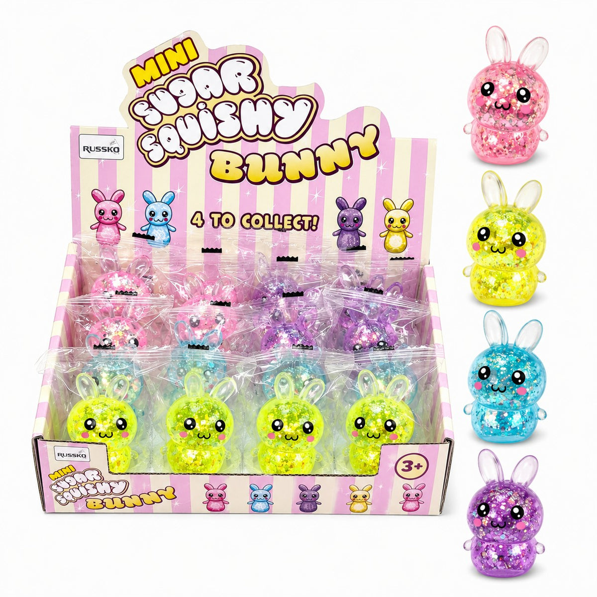 Mini Sugar Squishy Bunny Rabbit Quantities of 24 Wholesale