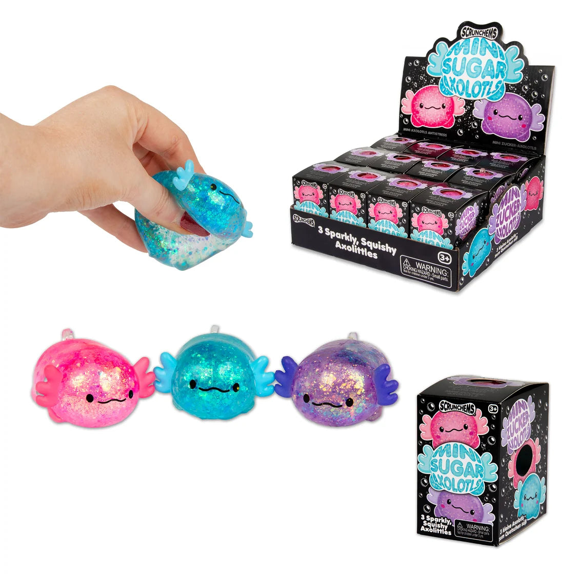 Scrunchems Mini Sugar Axolotls 3 Pack - Quantities of 12