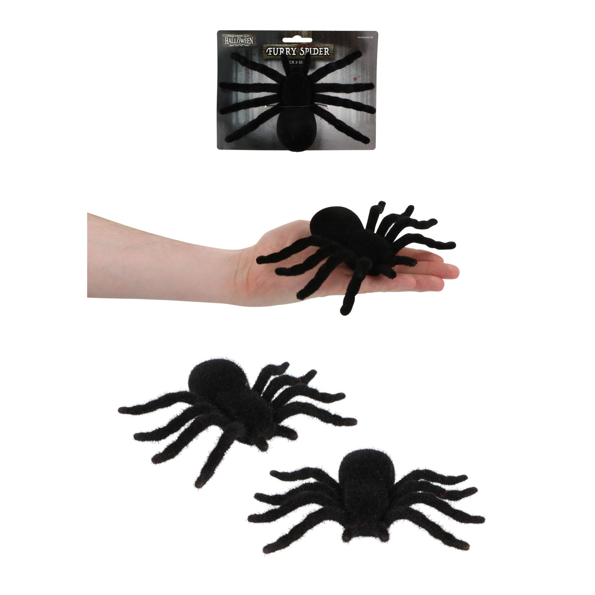 Furry Black Spider 17cm Wholesale