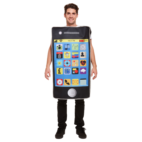 Adult unisex smartphone novelty fancy dress costume.
