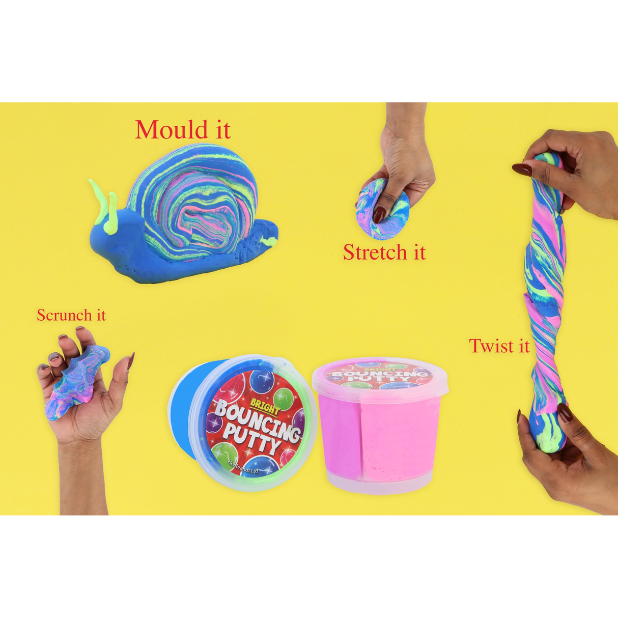 12 x Bouncing Putty 2-Tone Tub 60g Wholesale