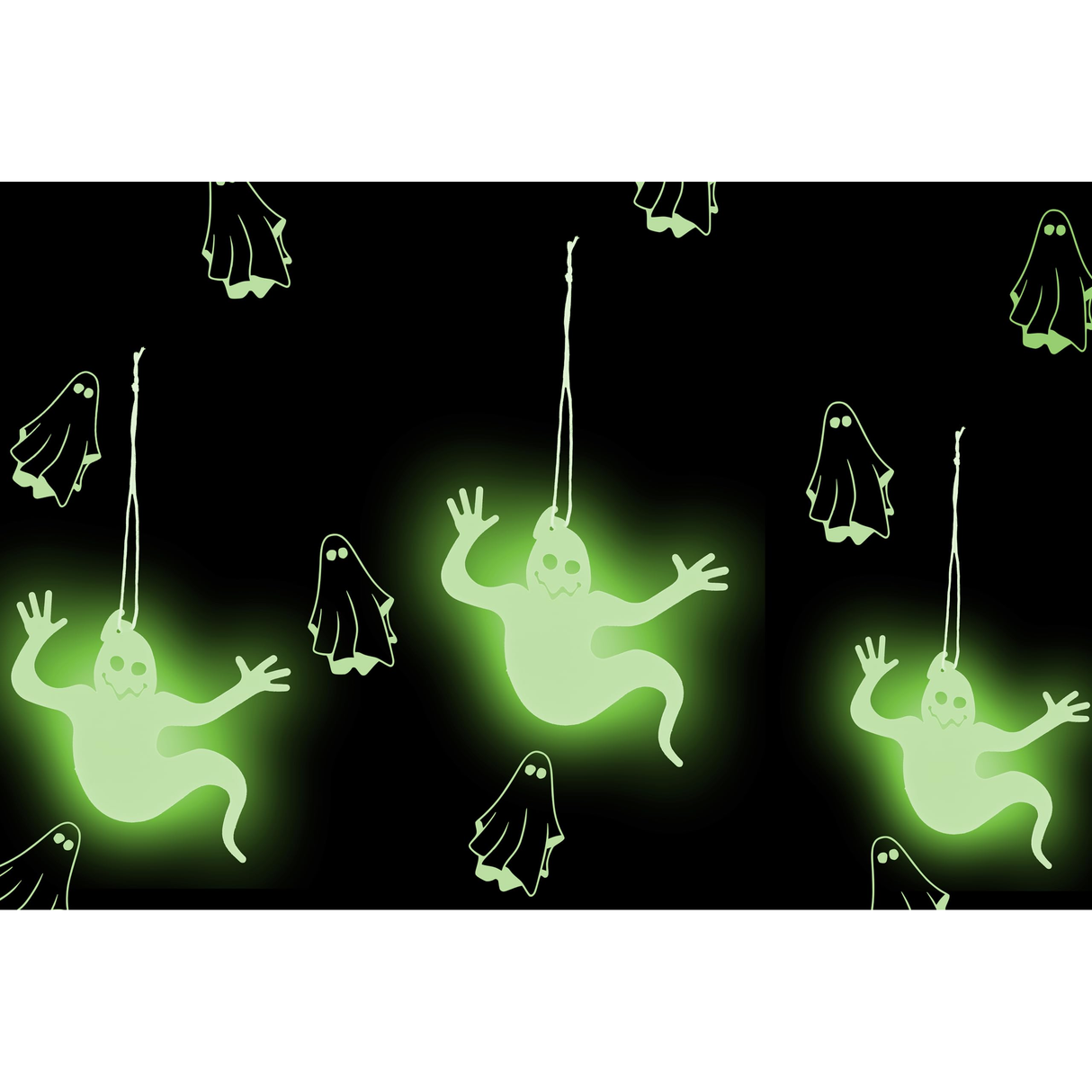 Pack of 3 Glow in the Dark Hanging Ghosts Wholesale