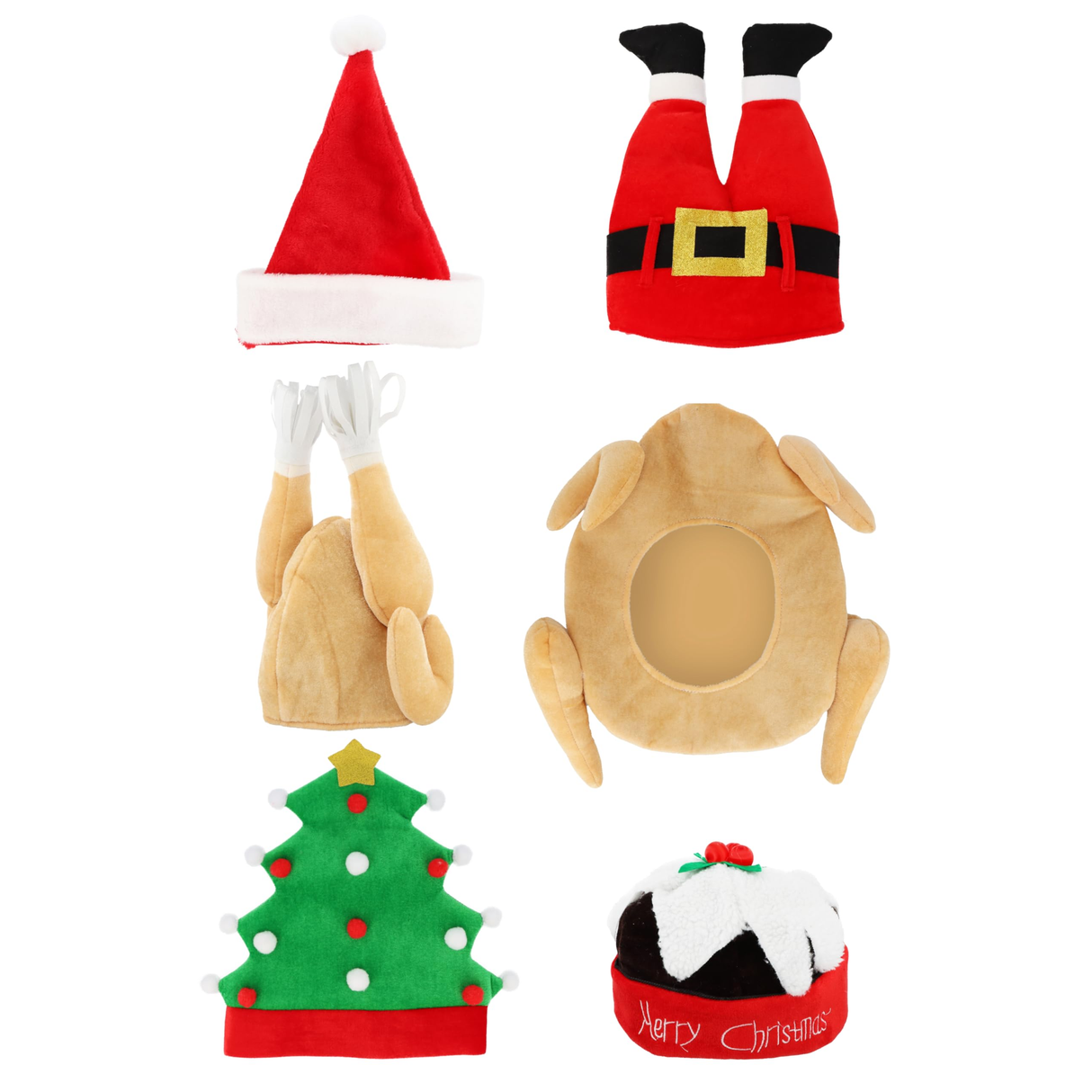 Novelty Christmas Hat 6-Pack (Adult) Quantities of 1 Wholesale