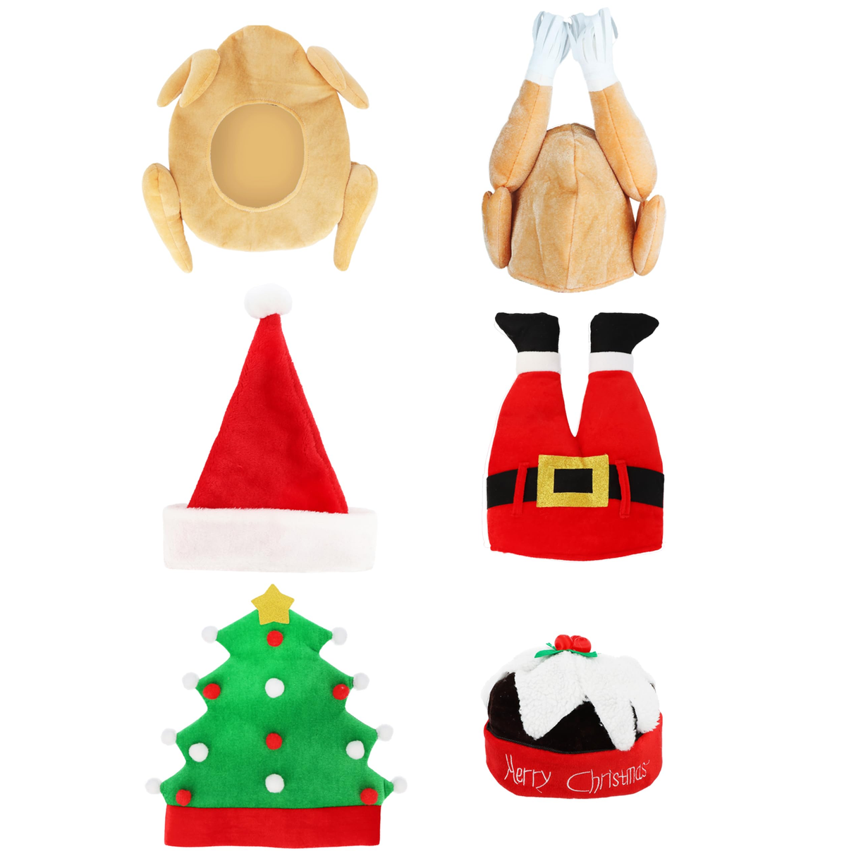 Novelty Christmas Hat 6-Pack (Adult) Quantities of 1 Wholesale