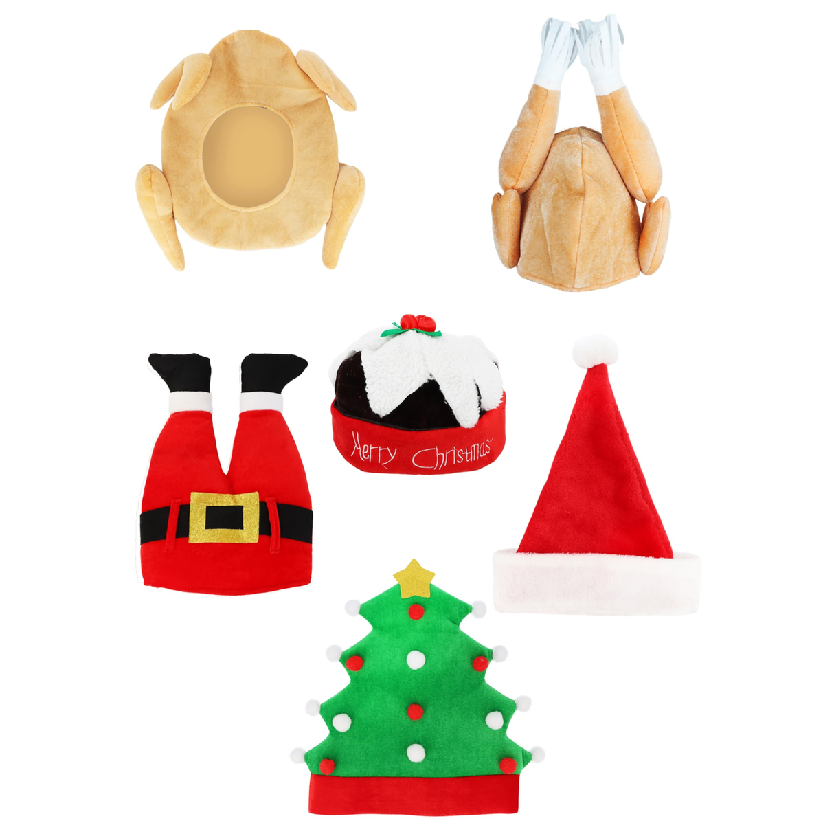 Novelty Christmas Hat 6-Pack (Adult) Quantities of 1 Wholesale