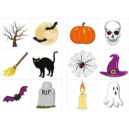 Halloween Temporary Tattoos (4cm) 24 Piece Packs Wholesale