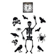 HENBRANDT hanging skeleton with decorative cutouts, Halloween decorations set, black, 95cm.
