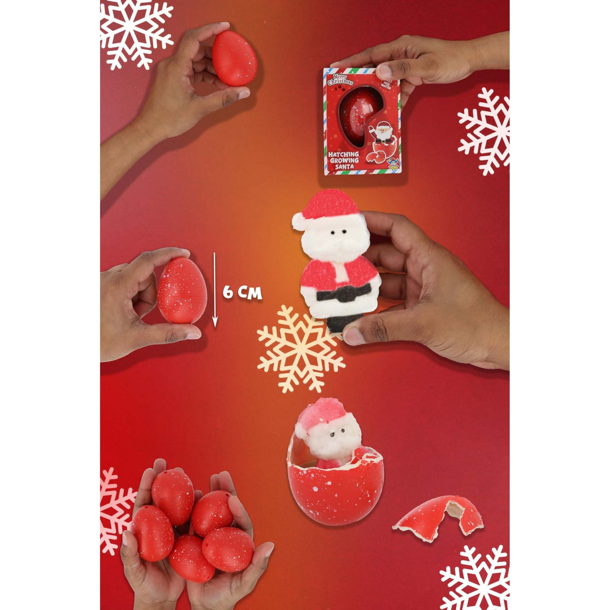 Christmas Hatch and Grow Santa / Snowman Hatching Egg Quantities of 12 Wholesale