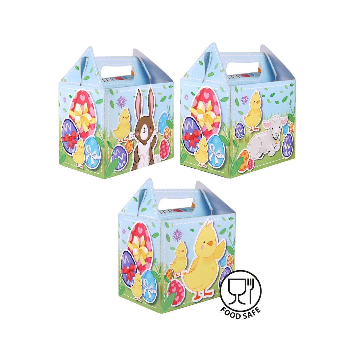 Easter Treat Boxes (3 Assorted Designs) Quantities of 48 Wholesale