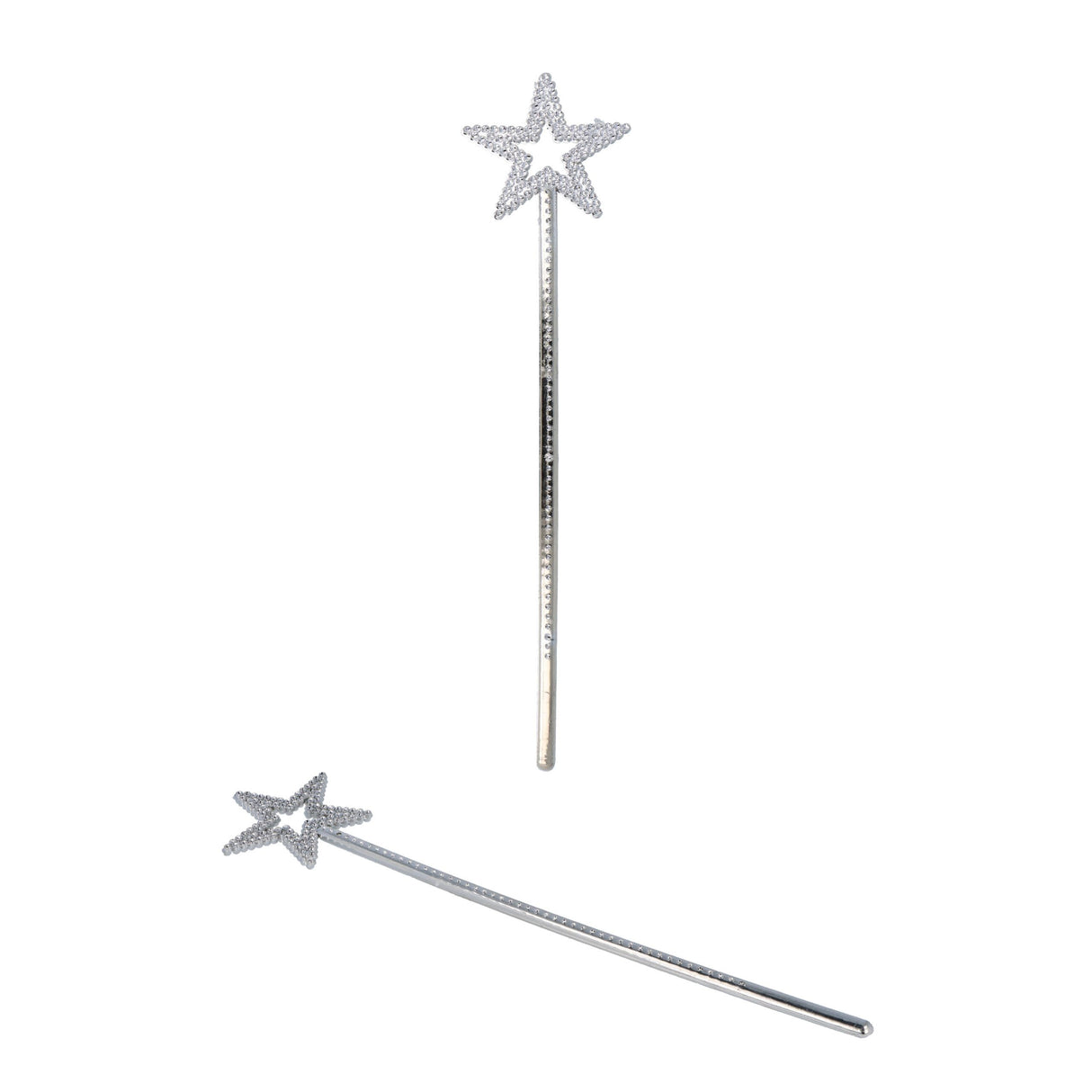 Silver Star Wand (34cm) Quantities of 12 Wholesale