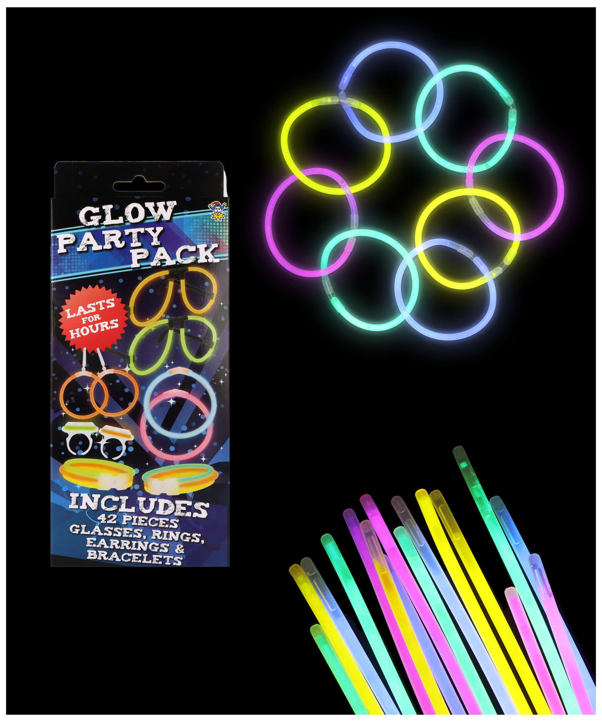 42-Piece Glow Stick Party Pack Wholesale