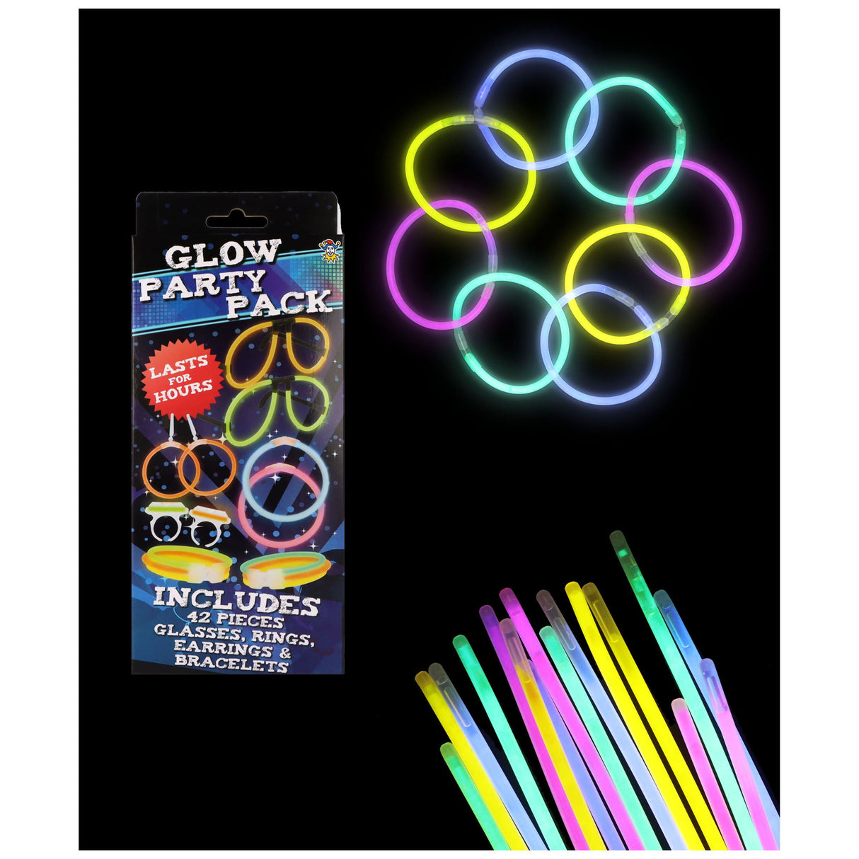 42-Piece Glow Stick Party Pack Quantities of 12 Wholesale