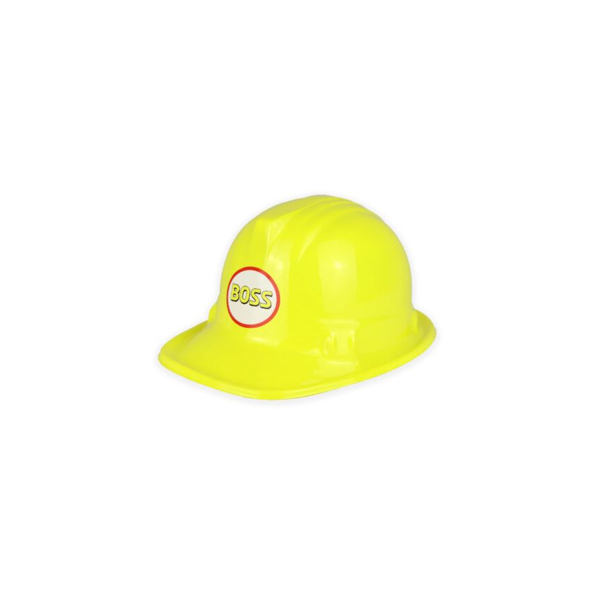 Children’s Yellow Construction Worker Hard Hat with ‘Boss’ Sticker Quantities of 12 Wholesale