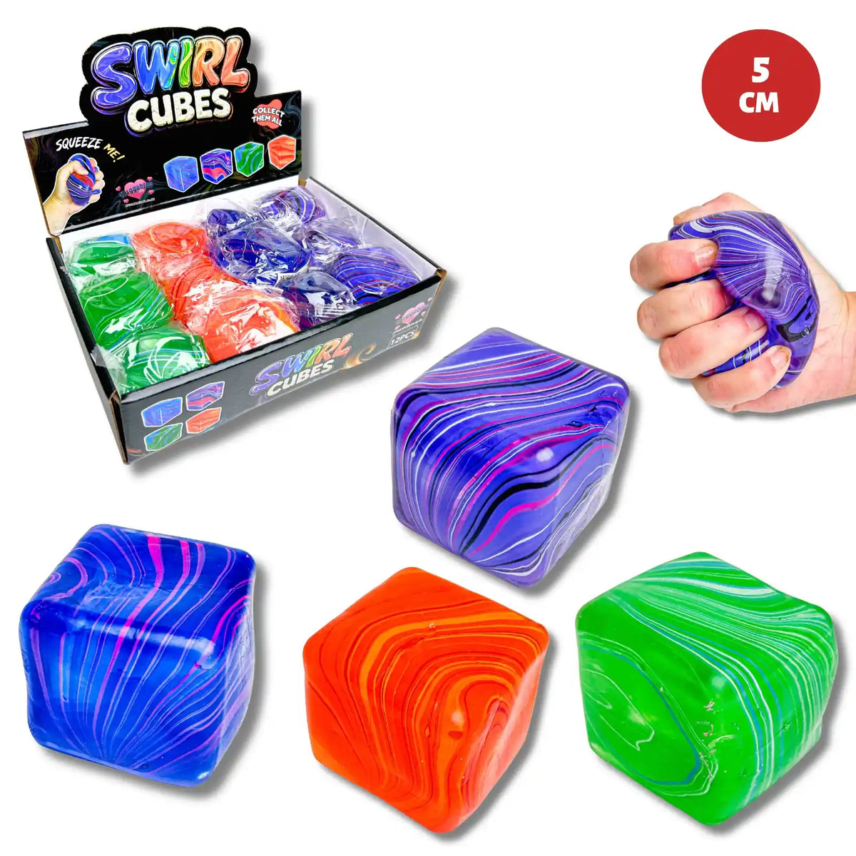 5cm Swirl Cube Maltose Quantities of 12