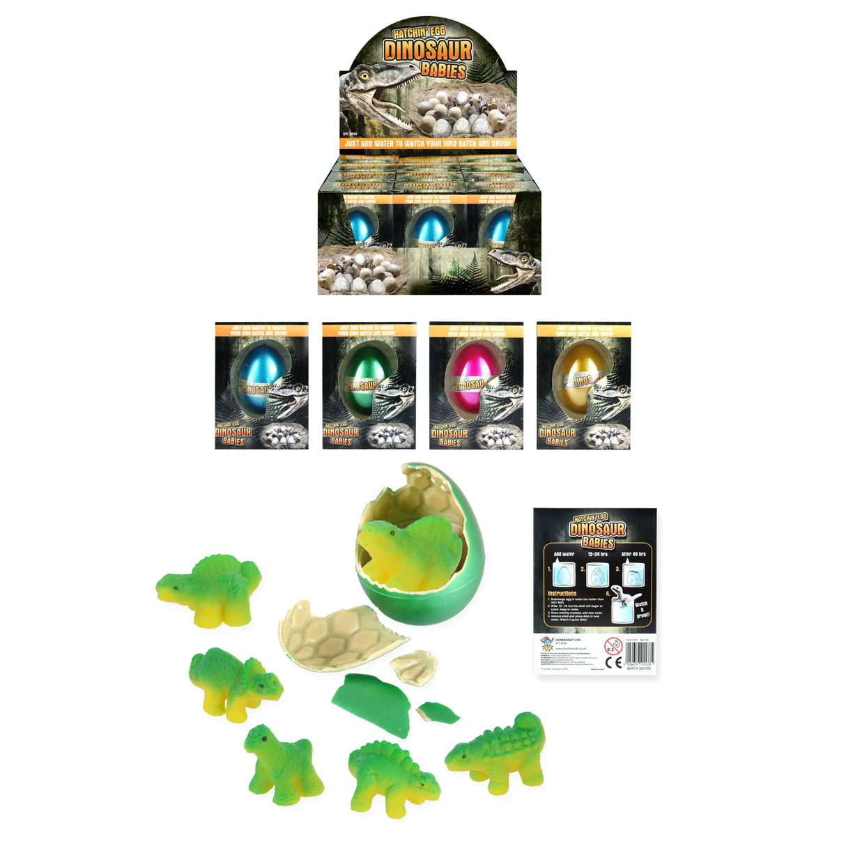 Hatching Dinosaur Eggs (6cm) Quantites of 12 Wholesale