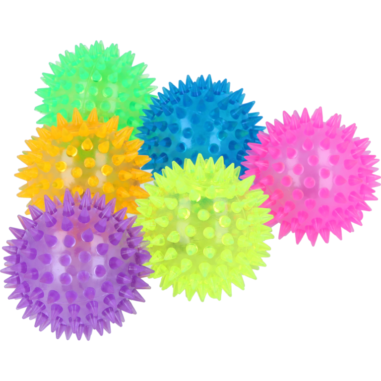 Neon Flashing Spiky Balls (6.5cm) Quantities of 12 Wholesale