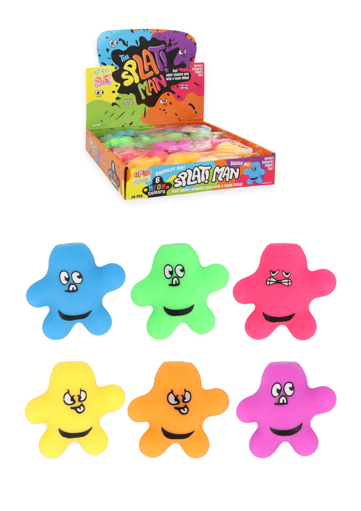 Squeeze Splat Man 6.5cm Quantities of 24