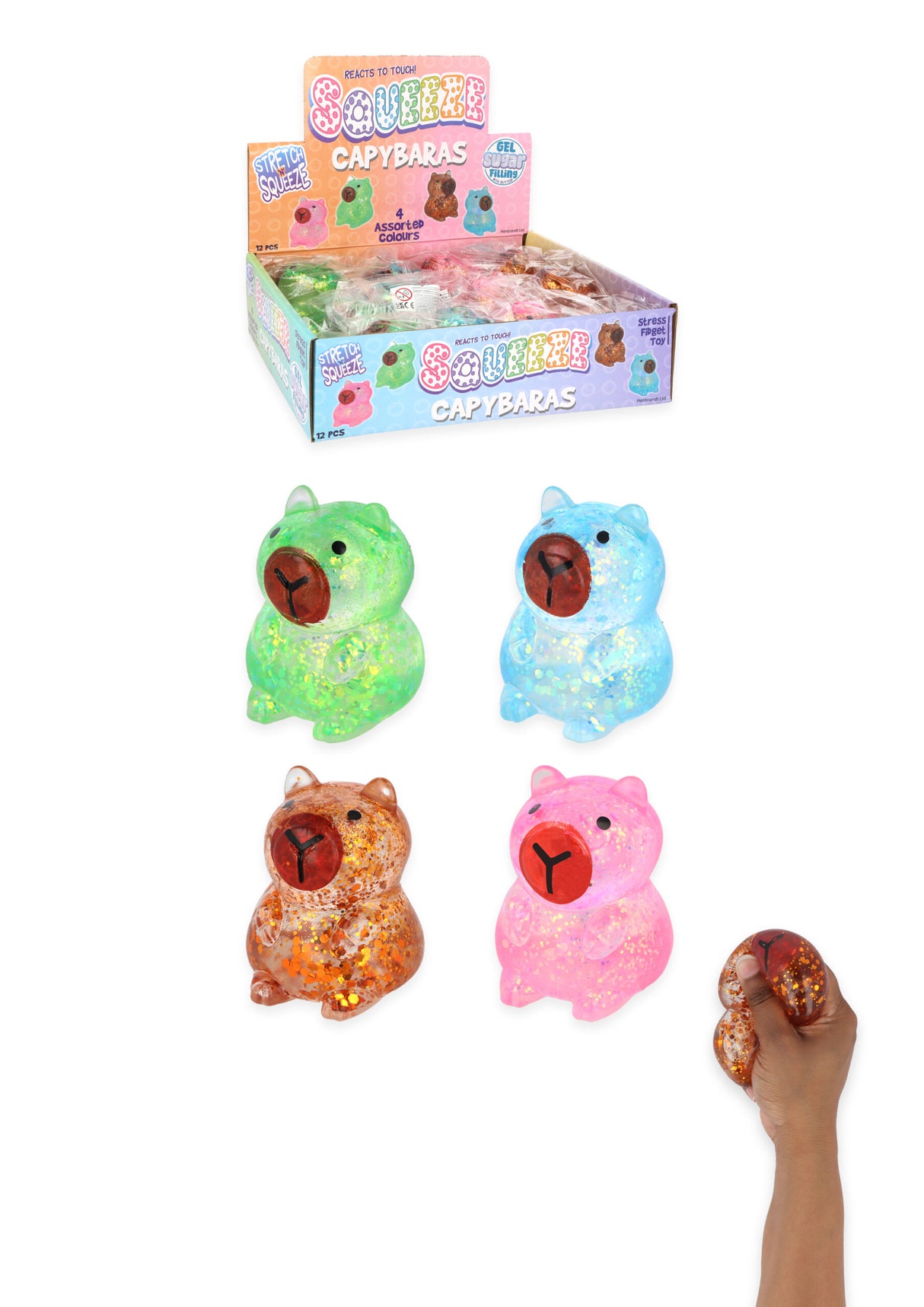 Capybara Squeeze Toy with Sugar/Maltose Filling (8.5cm) Wholesale
