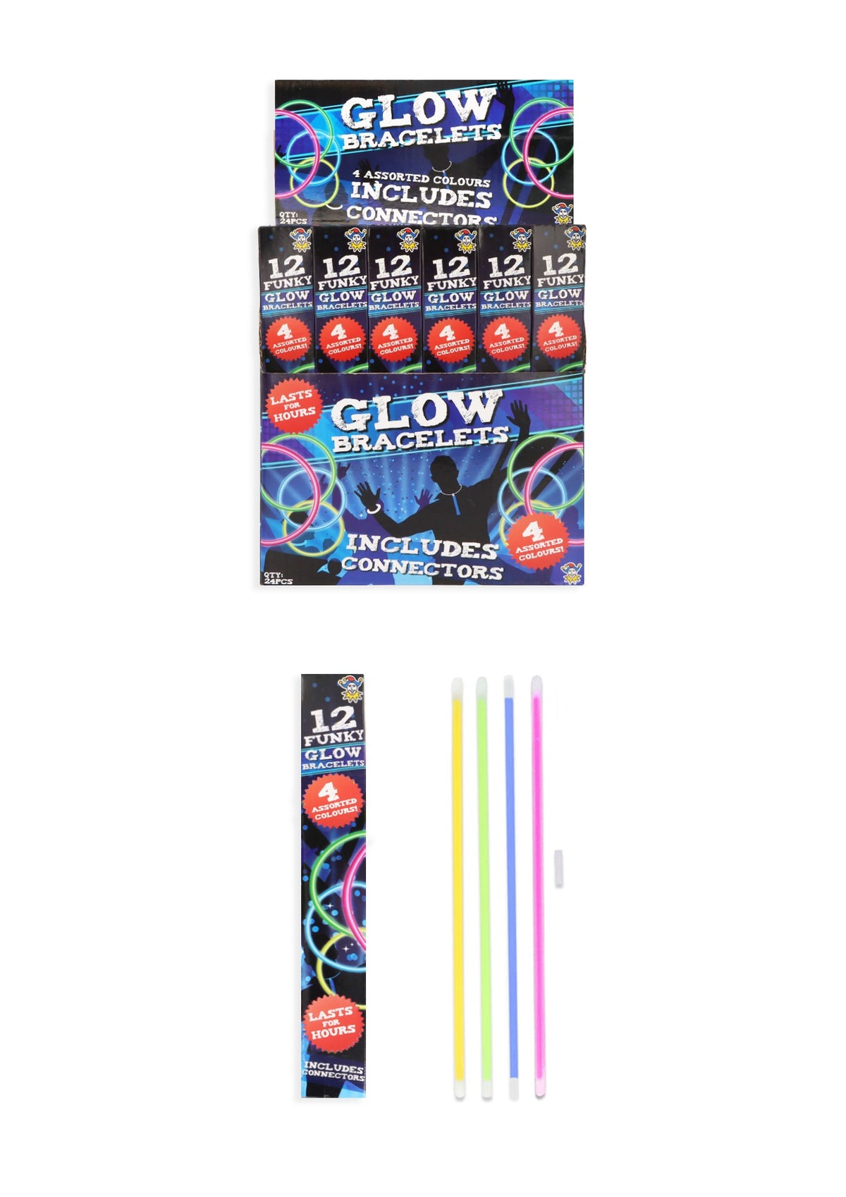 Glow Bracelets 12-Pack (20cm) Quantities of 24 Wholesale