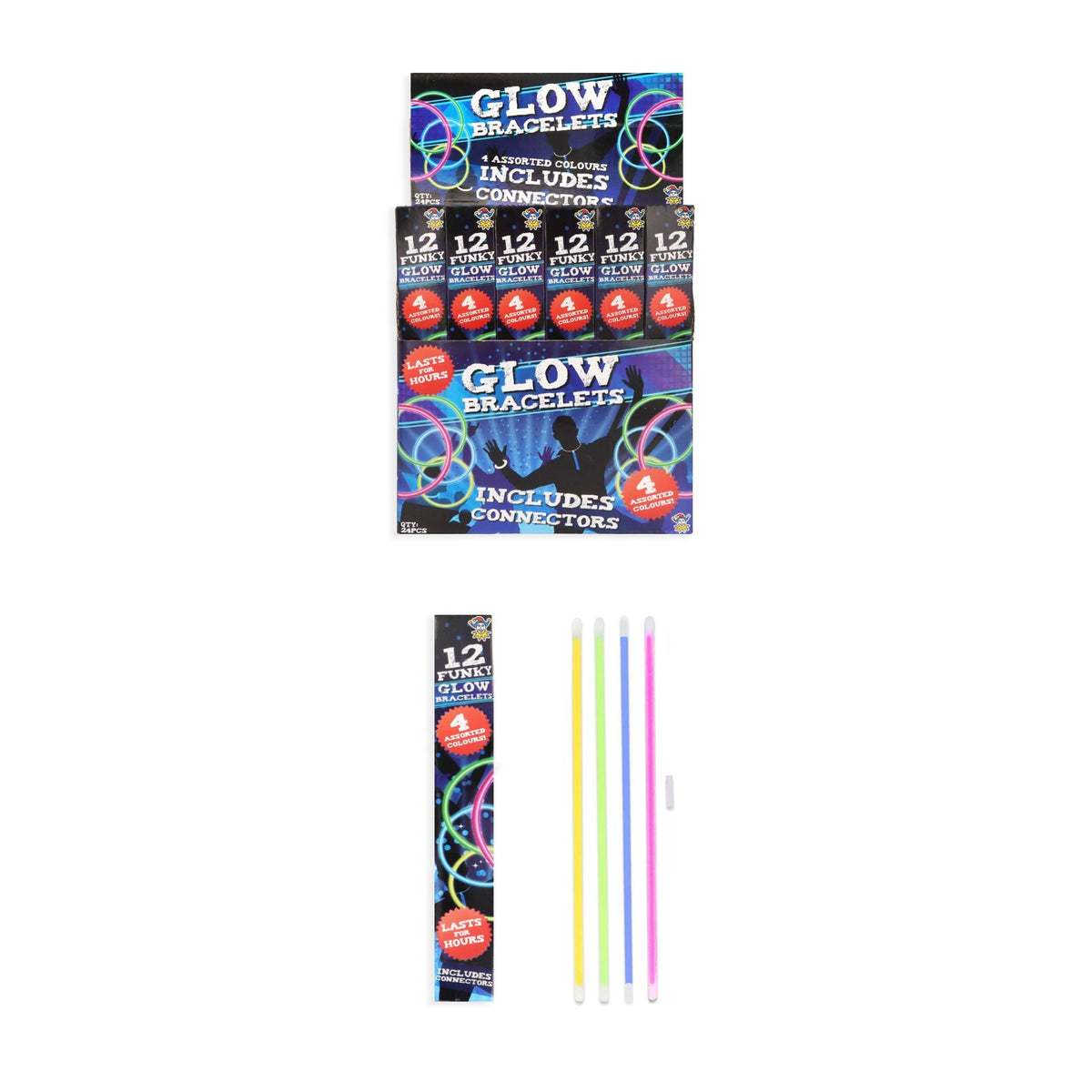 Glow Bracelets 12-Pack (20cm) Quantities of 24 Wholesale