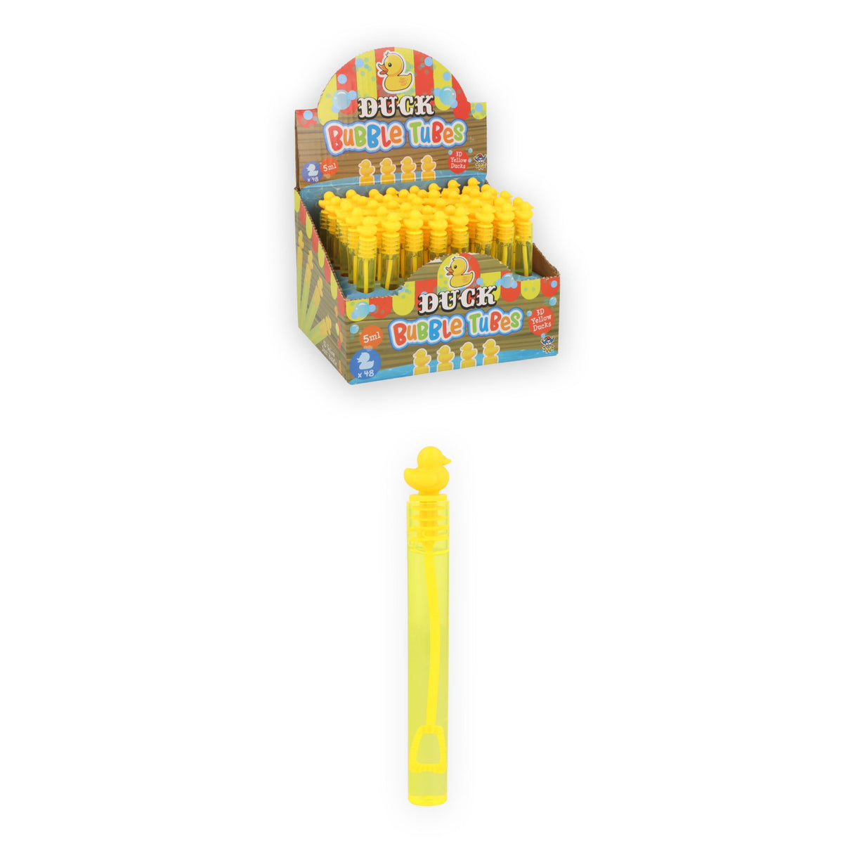 Yellow Duck Mini Party Bubble Tubes (4ml) Quantities of 48 Wholesale