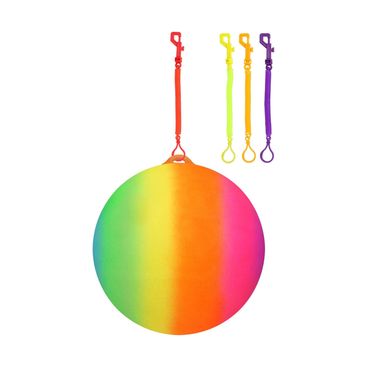 PVC Rainbow Ball (25cm) with Hook and Spiral Keychain Wholesale