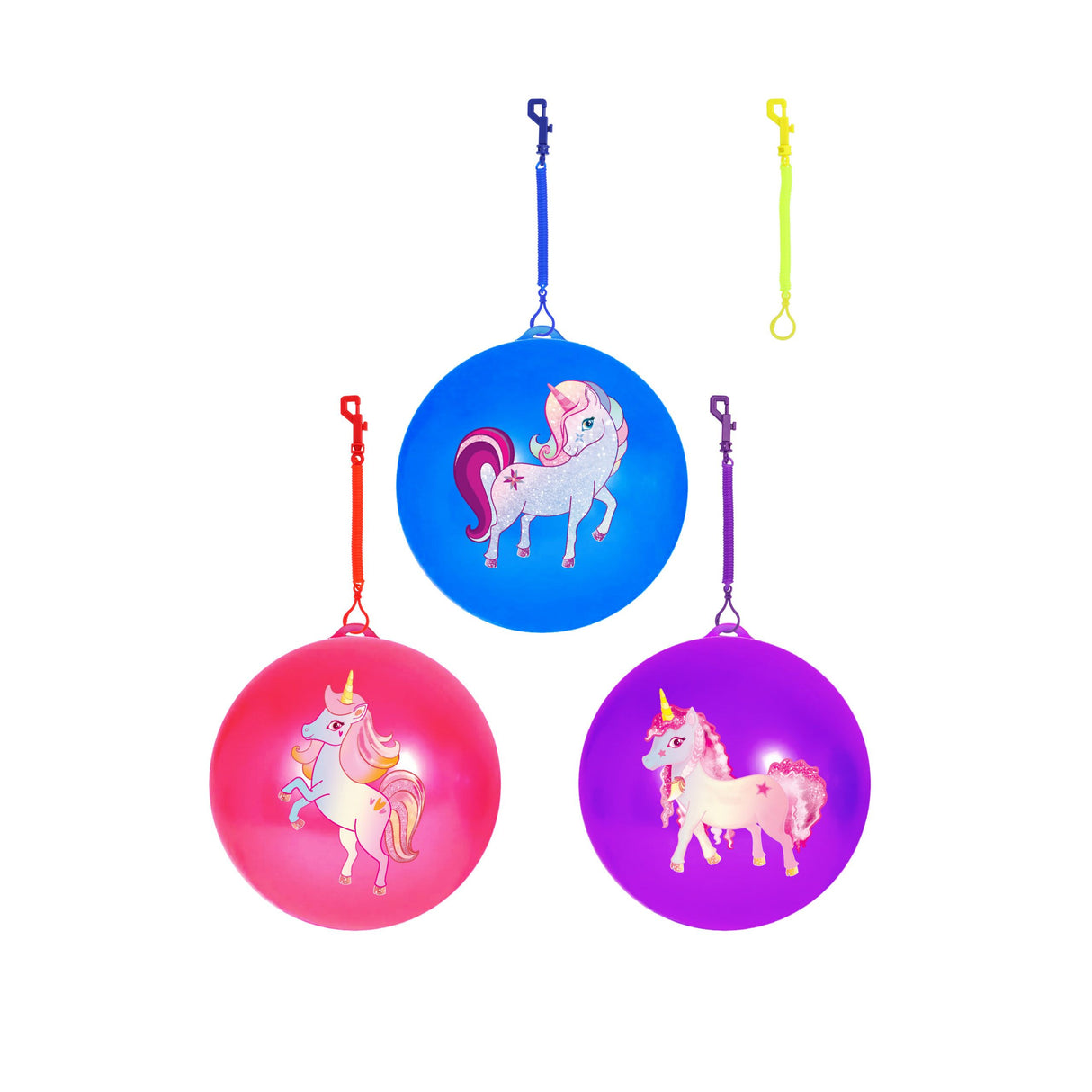 PVC Unicorn Balls on keychains - (25cm) Quantities of 24 Wholesale