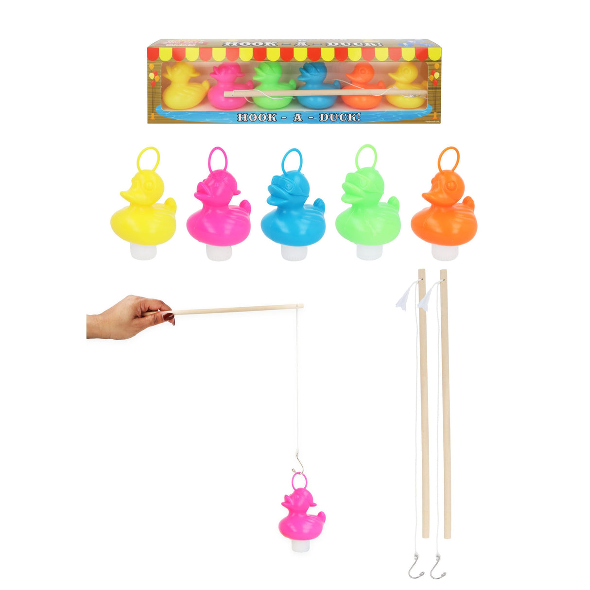 Weighted Hook-a-Duck Game with 8 Pieces - Quantities of 4 Wholesale