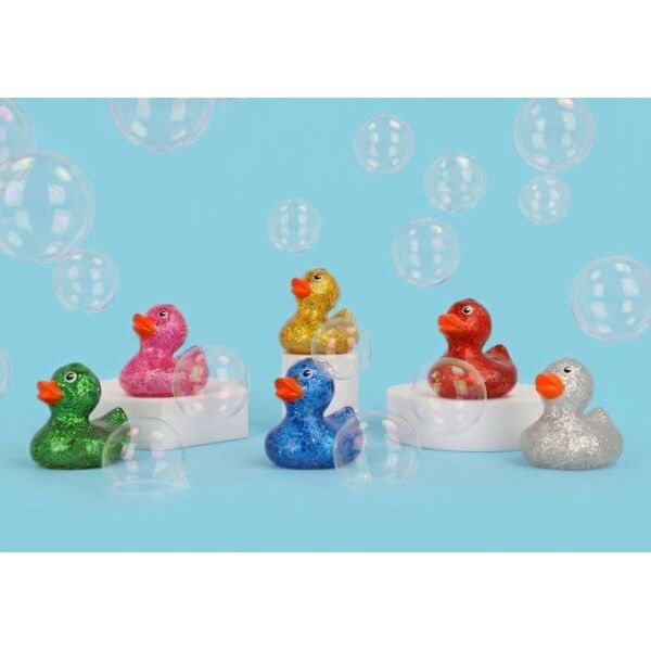 Mini Glitter Rubber Ducks (5cm) Sold in quantities of 12 Wholesale
