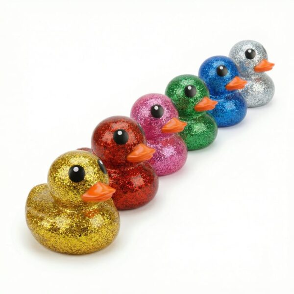Glitter Rubber Ducks (9cm) Quantities of 6 Wholesale