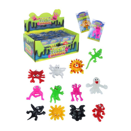 Sticky Creatures in vibrant colors and designs, packaged for creative play.