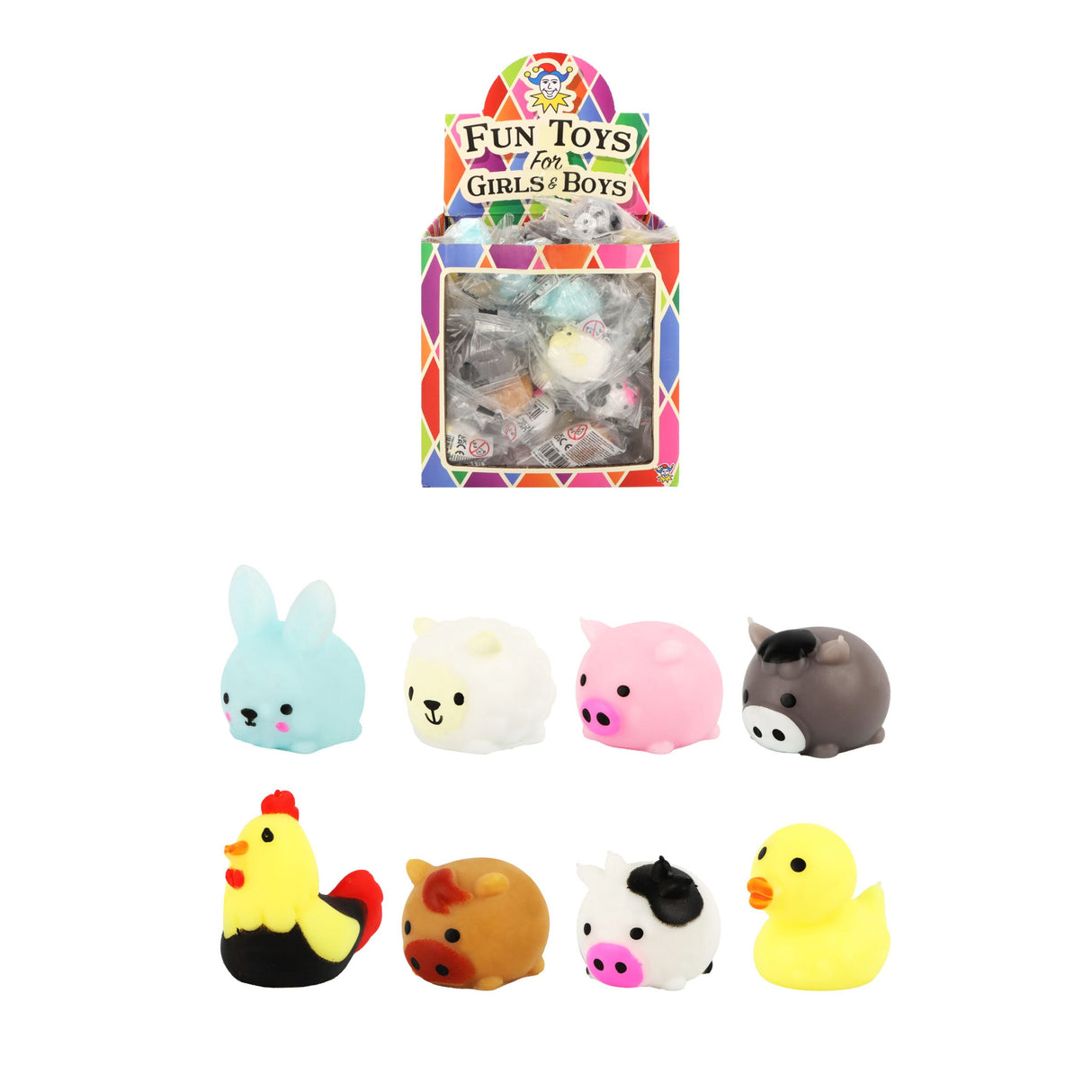 Mini Farm Animal Squishies quantities of 96 Wholesale