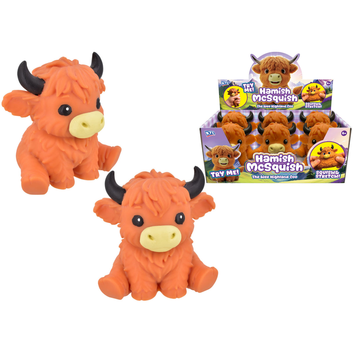15cm Large Hamish Mcsquish Highland Cow - Quantities of 6 Wholesale
