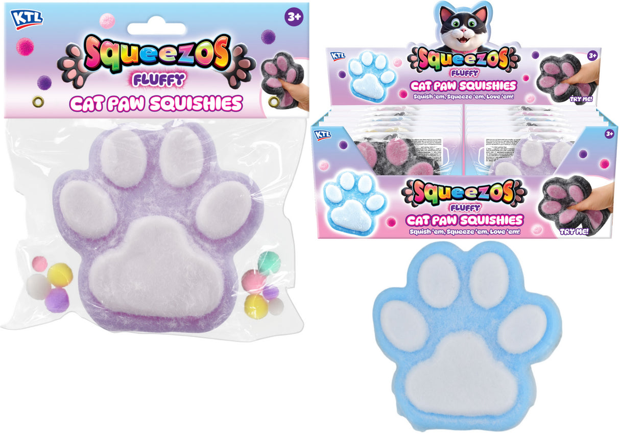 180g Large Fluffy Cats Paw With Glitter & Bobbles