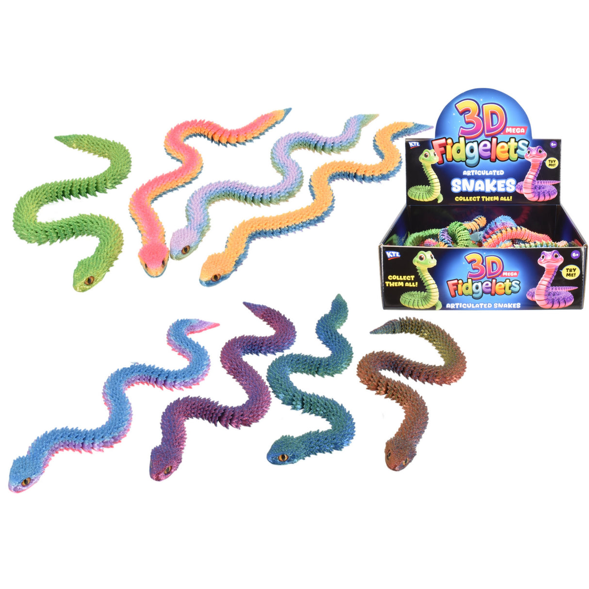 3d 30cm Snakes Quantities of 24 Wholesale