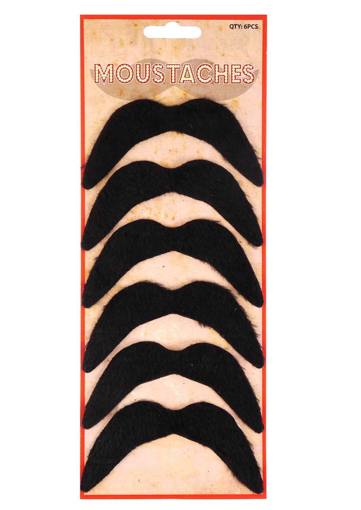 6 Piece Black Moustache Set