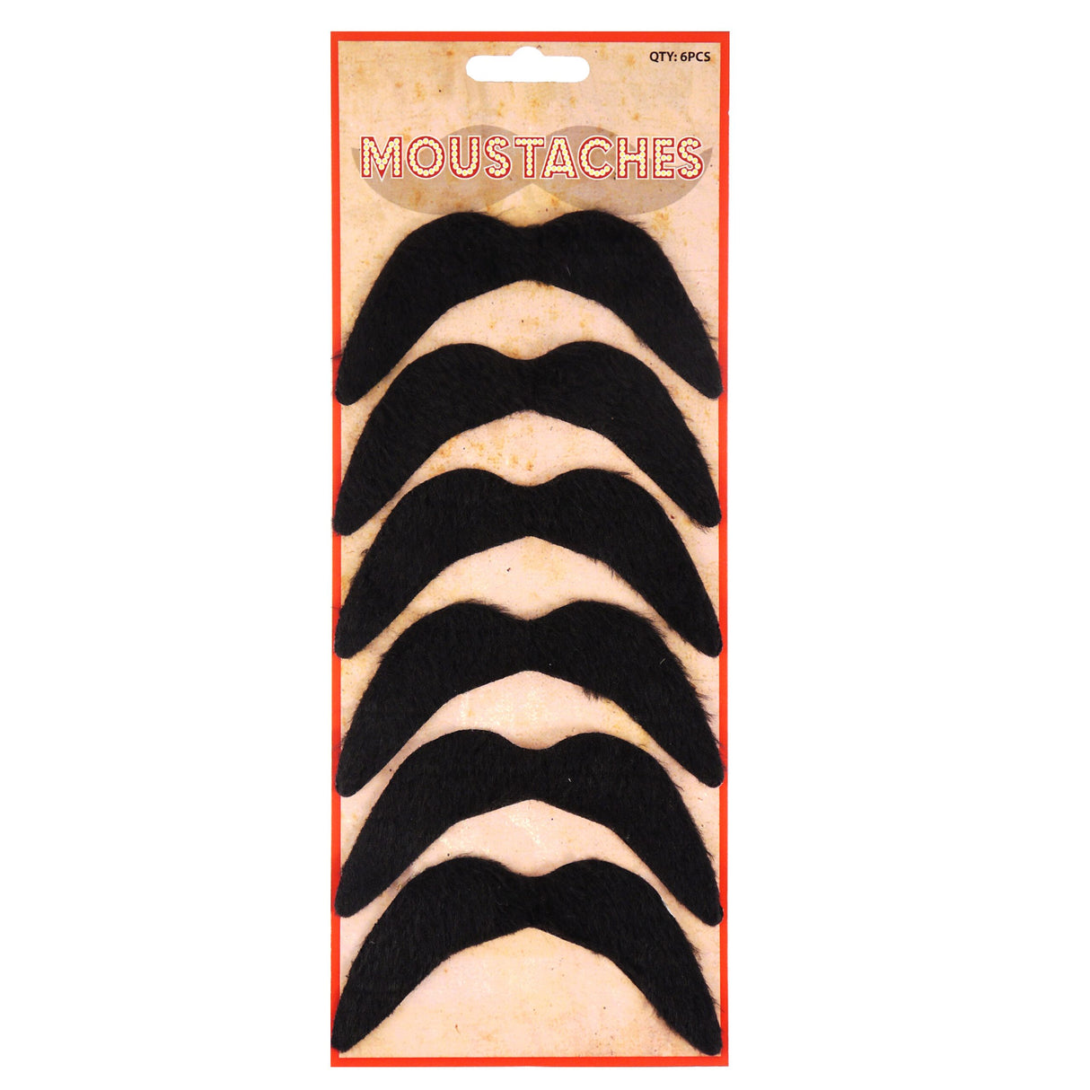 6 Piece Black Moustache Set Quantities of 12 Wholesale