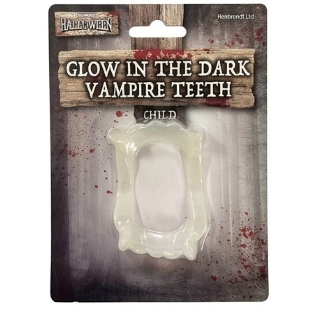 Child Glow in the dark Vampire Teeth Quantities of 24