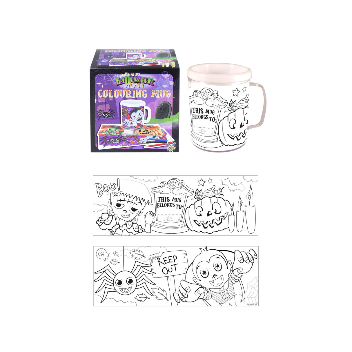 Colour Your Own Halloween Mug (300ml) Quantities of 12 Wholesale