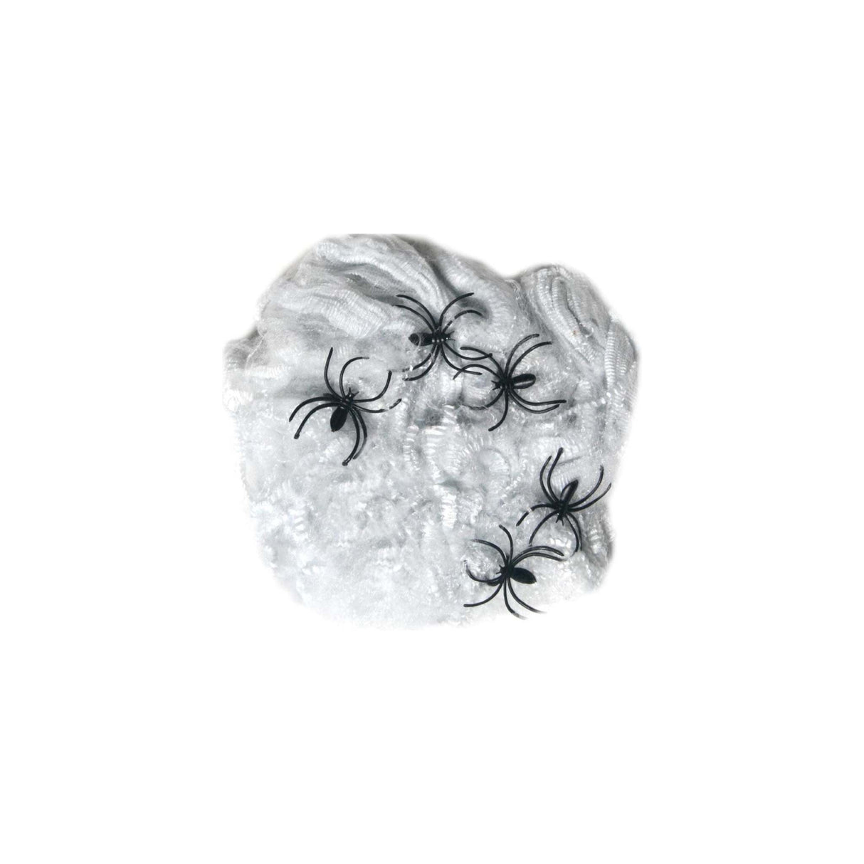 White Spiders Web (40g) with 5 Plastic Spiders Quantities of 12 Wholesale