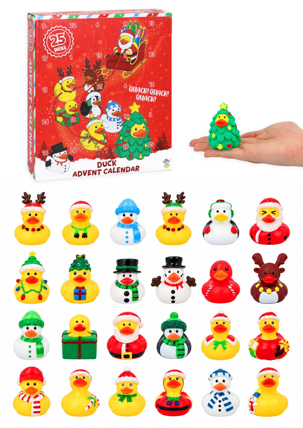 Christmas Duck Advent Calendar Set Quantities of 12
