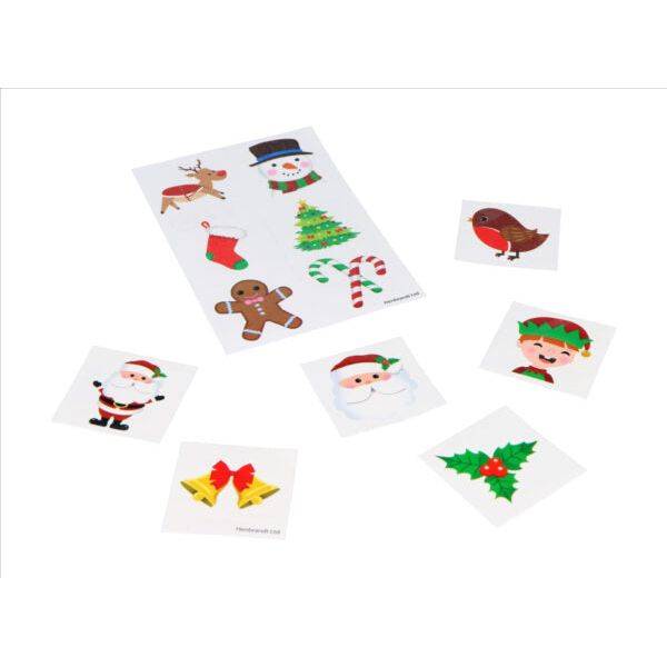 Mini Christmas Temporary Tattoos (4cm) 48 Piece Packs Quantities of 50 Wholesale