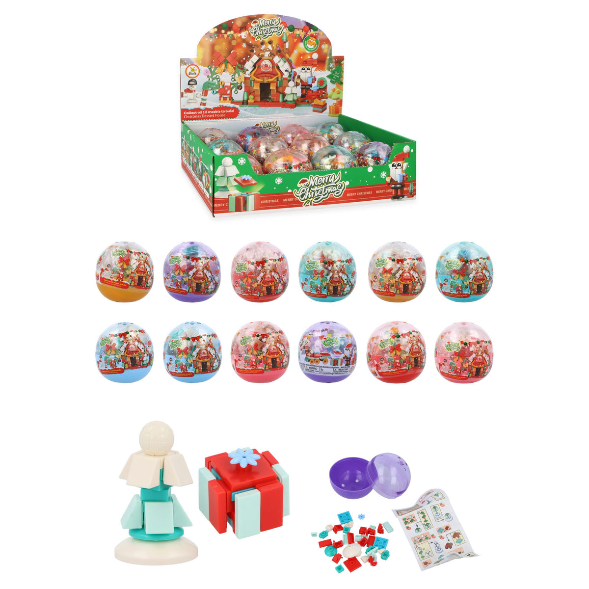 Christmas Block Kits in Capsule (6.5cm) Quantities of 12 Wholesale