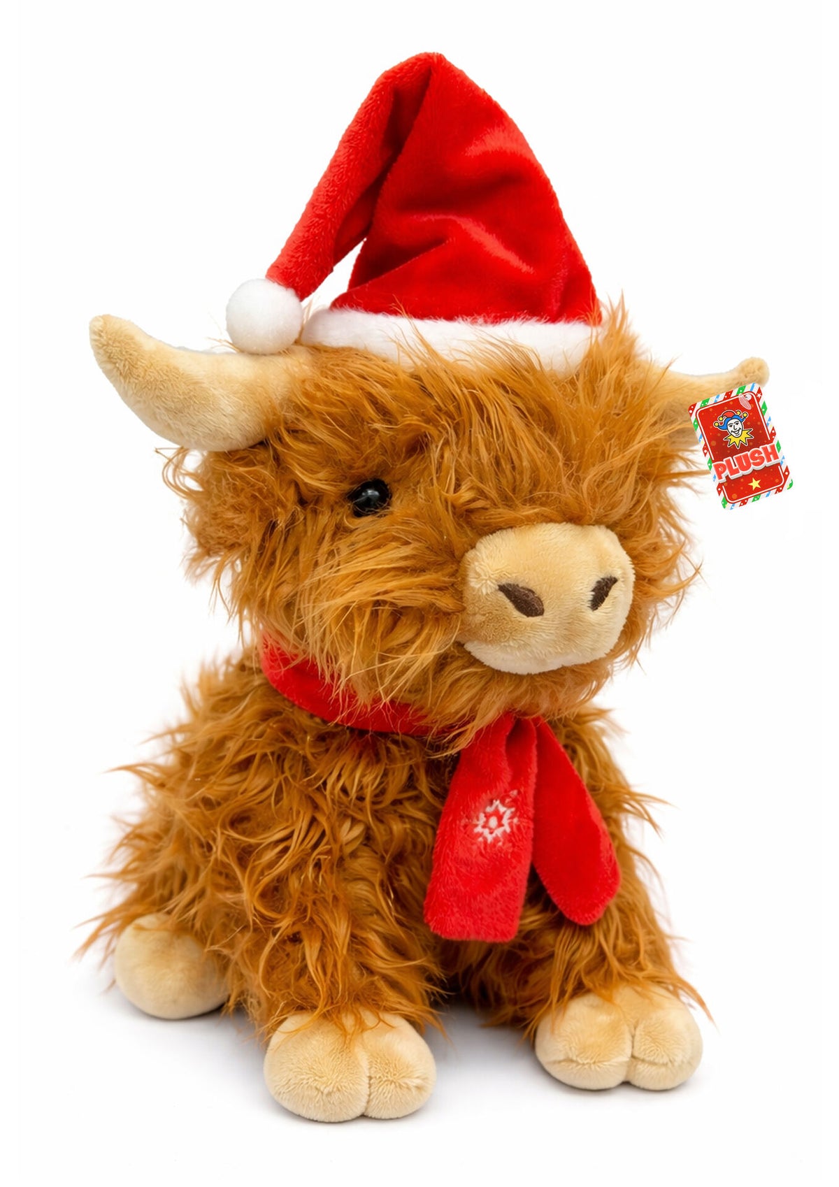 Christmas Highland Cow Plushie (9 in / 23cm) Quantities of 12