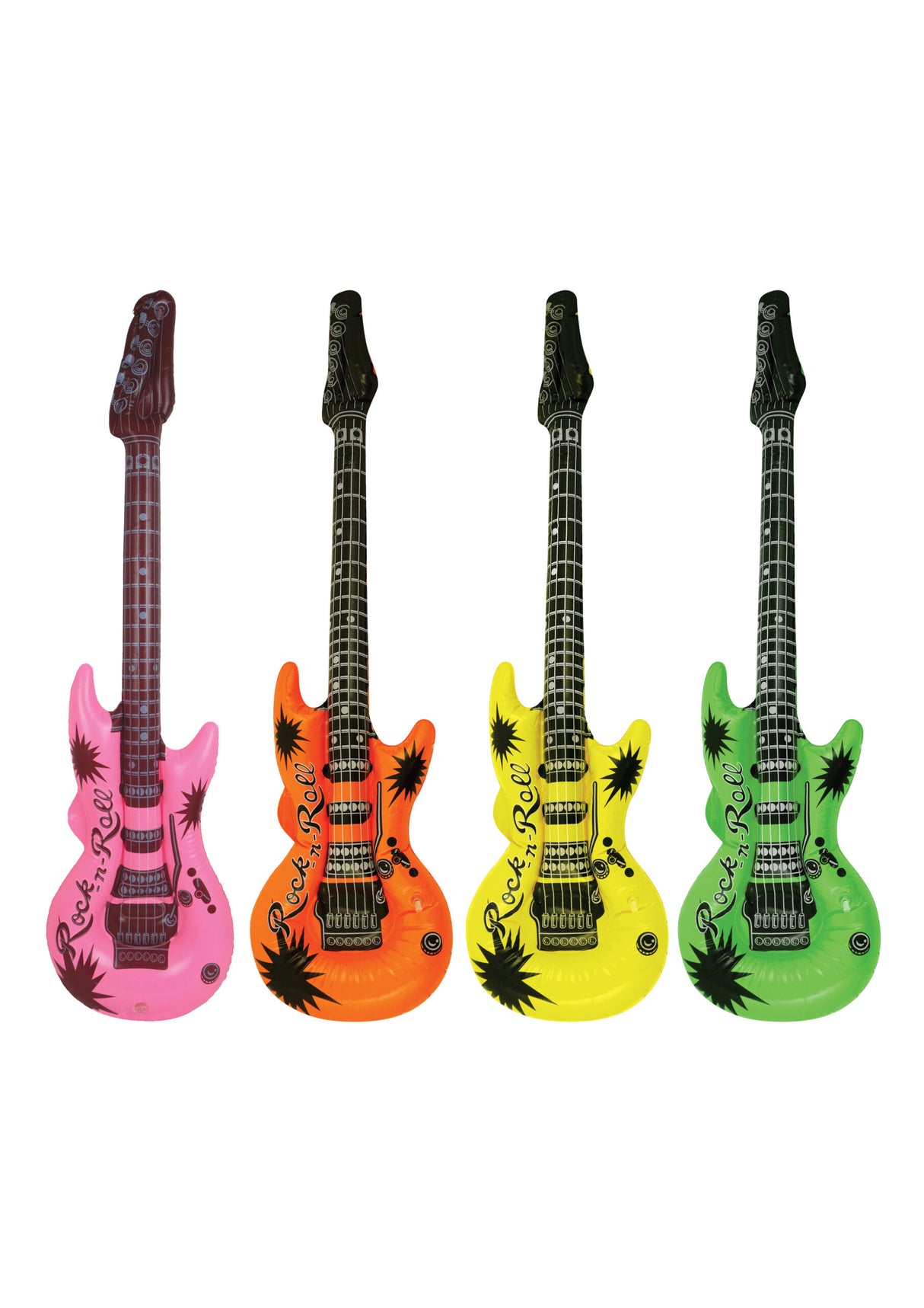 Inflatable Guitars 4 Assorted Neon Colours (106cm)