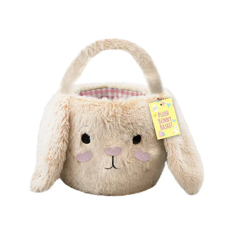 Easter Bunny Plush Bucket Bag with cute bunny design for egg hunts.