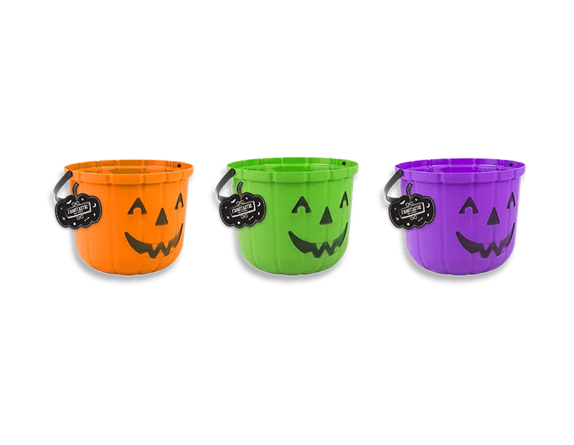 Halloween Pumpkin Bucket 25cm x 18cm Quantities of 24