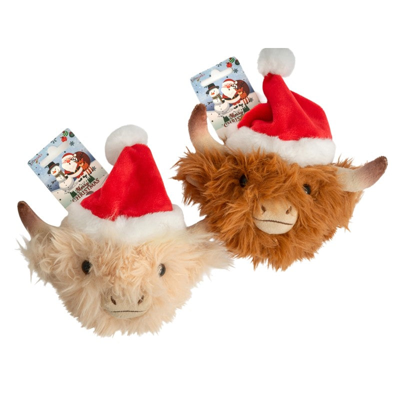 14cm Christmas Highland Cow Bag Clip Quantities of 12