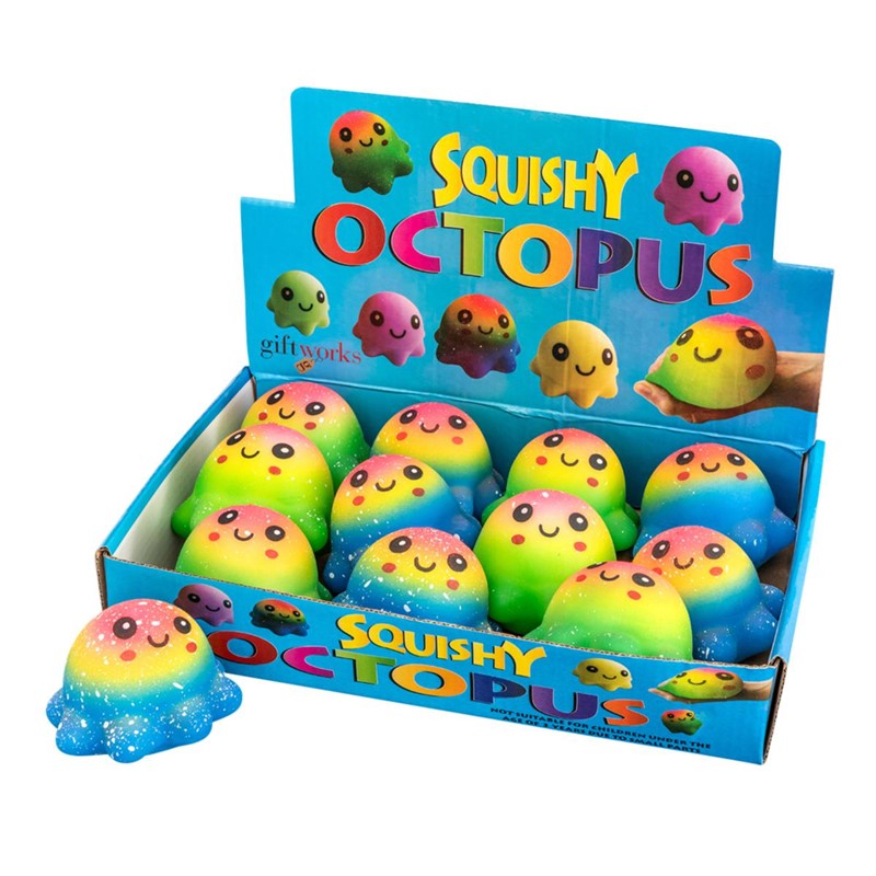 9CM Rainbow Squishy Octopus Quantities of 12